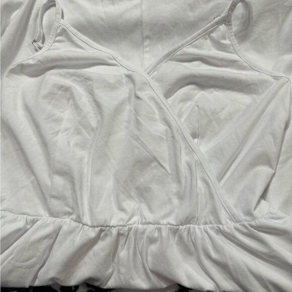 STYLEWORDV NeckFloral/Solid Spaghetti StrapSummer CasualSwingSundress withPocket - Picture 5 of 5